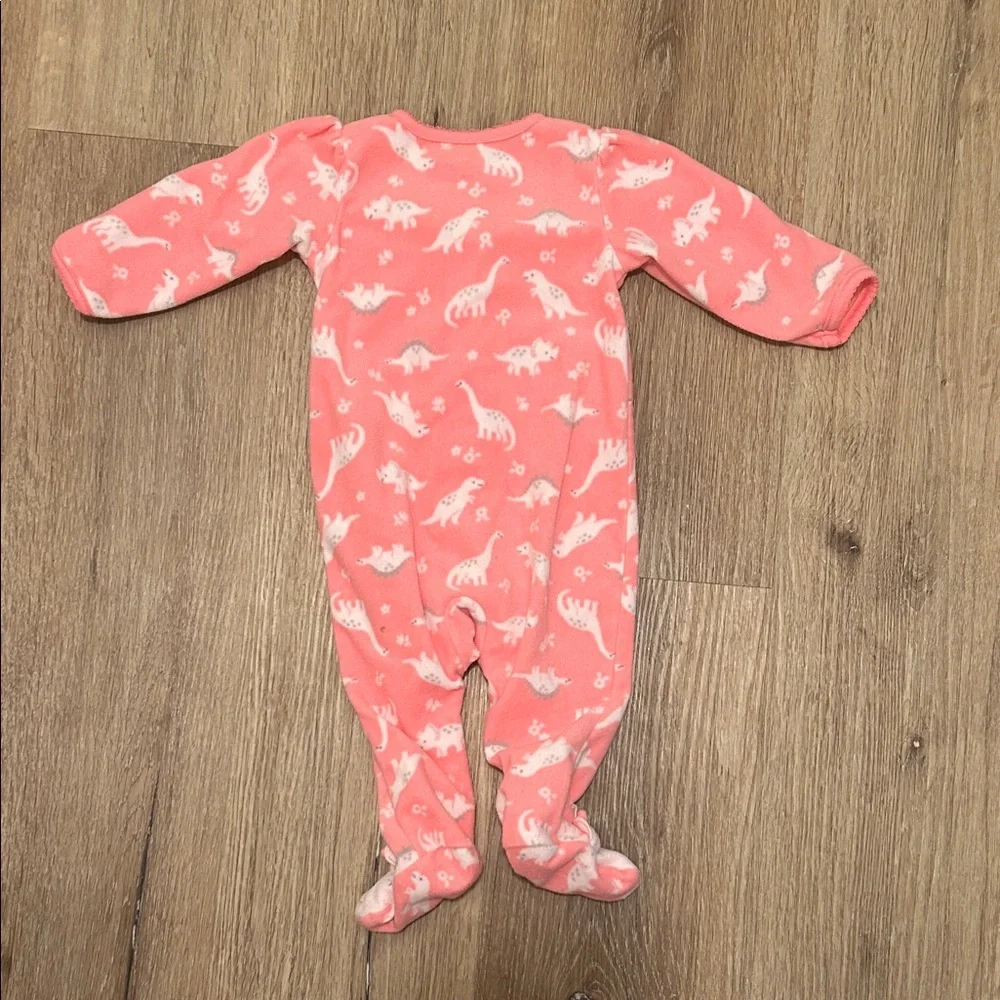 Carter's Pink Dinosaur Footed One Piece